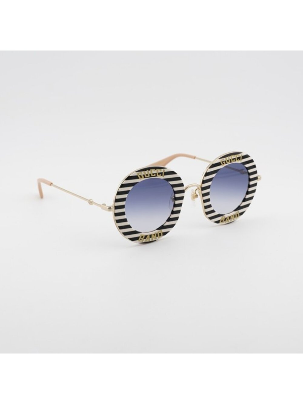 Gucci GG0113S 008 Sunglasses Black Round Frame, Blue Gradient Lenses - Picture 5 of 11